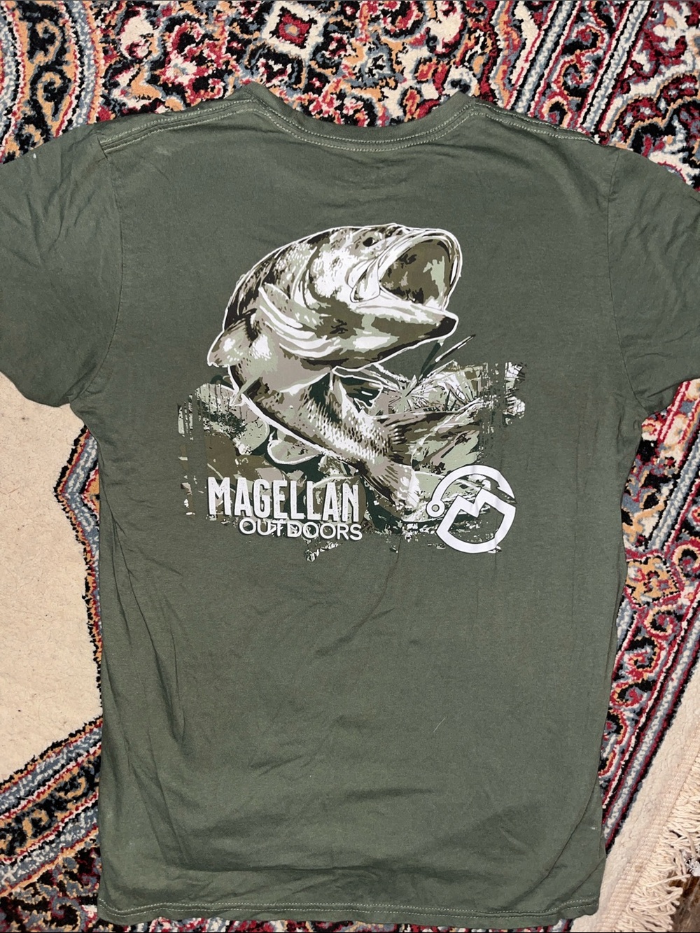Magellan Outdoors Olive Green Bass Graphic T-Shirt